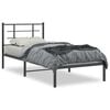 vidaXL Bettgestell mit Kopfteil Metall Schwarz 90x190 cm