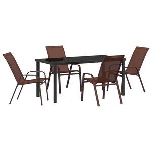 vidaXL Garten Essgruppe 5 pcs Braun und Schwarz
