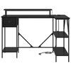 vidaXL Schreibtisch mit Regal Schwarz Eichen-Optik 120 x 79 x 86,5 cm
