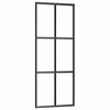 vidaXL Schiebet&uuml;r ESG-Glas und Aluminium 76x205 cm Schwarz