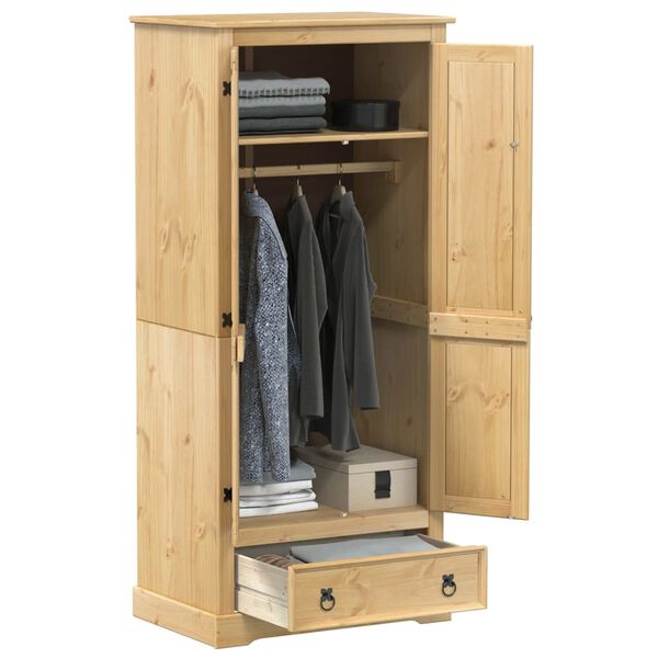 vidaXL Kleiderschrank Corona 76x50x170 cm Massivholz Kiefer