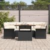 vidaXL Garten-Sofa-Set mit Speicher 7 pcs Schwarz Poly Rattan