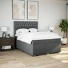 vidaXL Boxspringbett mit Matratze Dunkelgrau 140x190 cm Stoff