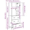 vidaXL Highboard Artisan-Eiche 69,5 x 34 x 180 cm Holzwerkstoff