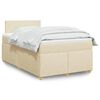 vidaXL Boxspringbett mit Matratze Creme 120x190 cm Stoff