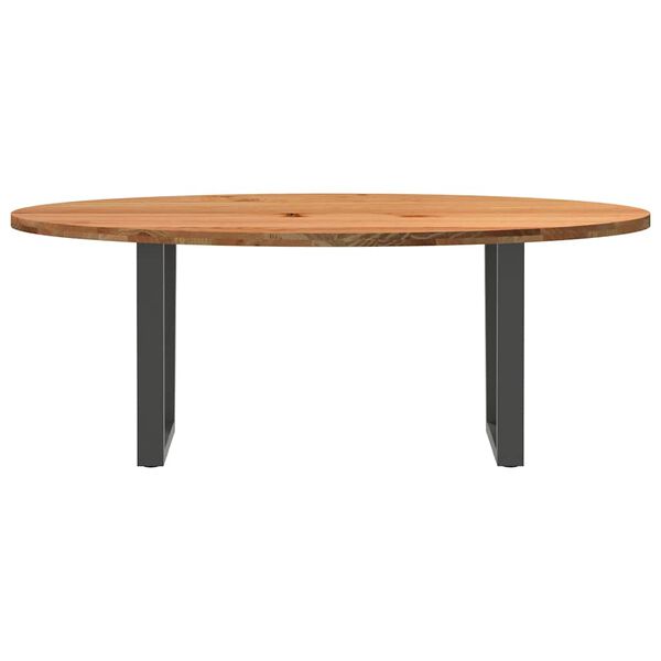 vidaXL Esstisch Hellbraun 200x100x74 cm Massivholz Eiche Oval