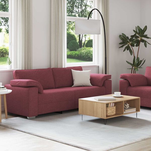 vidaXL Sofa Set 2 pcs Weinrot 219 x 77 x 82 cm Stoff