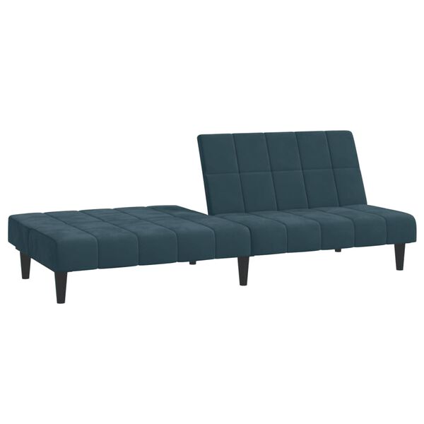 vidaXL Schlafsofa 2-Sitzer Blau Samt