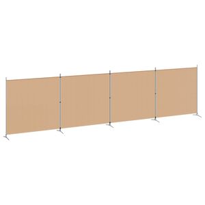 vidaXL 4-teiliger Raumteiler Beige 698 x 180 cm Stoff