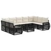 vidaXL Gartensofa-set 10 Stk. Schwarz und Cremewei&szlig; Poly-Rattan