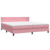 vidaXL Boxspringbett mit Matratze & LED Rosa 180x210 cm Samt