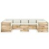 vidaXL 10-tlg. Garten-Lounge-Set mit Kissen Gr&uuml;n Impr&auml;gniertes Holz