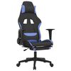 vidaXL Gaming-Stuhl mit Fu&szlig;st&uuml;tze Schwarz und Blau Stoff