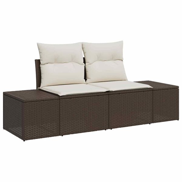 vidaXL Garten-Sofa-Set 9 pcs Braun Poly-Rattan