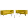 vidaXL 2-tlg. Chesterfield-Sofa-Set mit Nackenrollen Gelb Samt