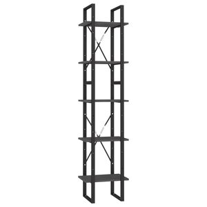 vidaXL B&uuml;cherregal 5 F&auml;cher Grau 40x30x175 cm Massivholz Kiefer