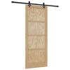 vidaXL Schiebet&uuml;r Nat&uuml;rlich und Schwarz 86 x 211 cm