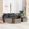 vidaXL Garten-Sofa-Set mit Kissen 6 pcs Grau