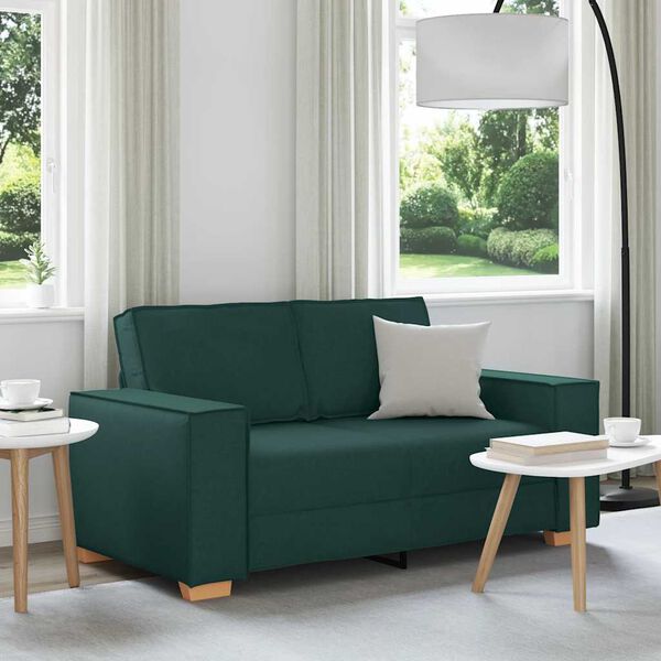 vidaXL 2-Sitzer Sofa Dunkelgr&uuml;n 160x78x84 cm Stoff