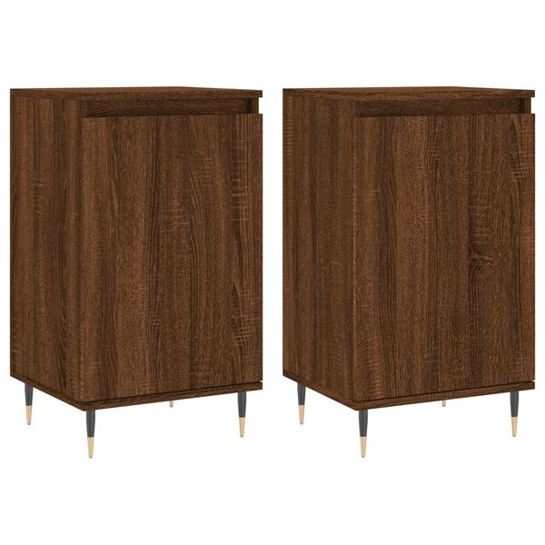 vidaXL Sideboards 2 Stk. Braun Eichen-Optik 40x35x70 cm Holzwerkstoff