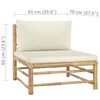 vidaXL 4-tlg. Garten-Lounge-Set mit Cremeweißen Kissen Bambus