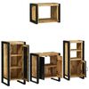 vidaXL Badezimmerm&ouml;bel-Set 4 pcs Braun und Schwarz Massivholz Mango