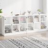 vidaXL B&uuml;cherschrank mit T&uuml;ren Wei&szlig; 204x37x75 cm Holzwerkstoff