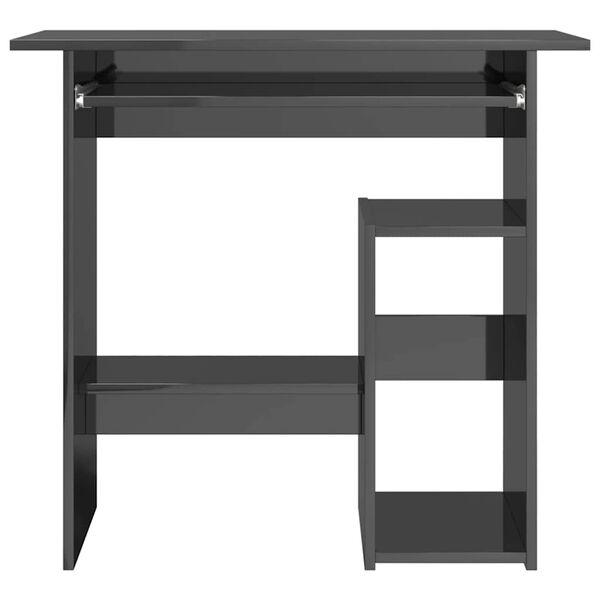 vidaXL Schreibtisch Hochglanz-Grau 80x45x74 cm Holzwerkstoff