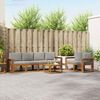 vidaXL Outdoor-Sofagarnitur mit Kissen 7 pcs Nat&uuml;rlich und Hellgrau
