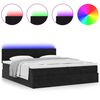 vidaXL Ottoman-Bett mit Matratzen & LEDs Schwarz 180x200 cm Samt