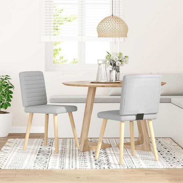 vidaXL Esszimmerst&uuml;hle 2 Stk. Wolkengrau Stoff