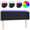 vidaXL LED Kopfteil Schwarz 147x16x78/88 cm Kunstleder
