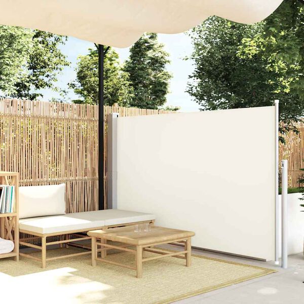 vidaXL Ausziehbare Seitenmarkise 140×500 cm Creme