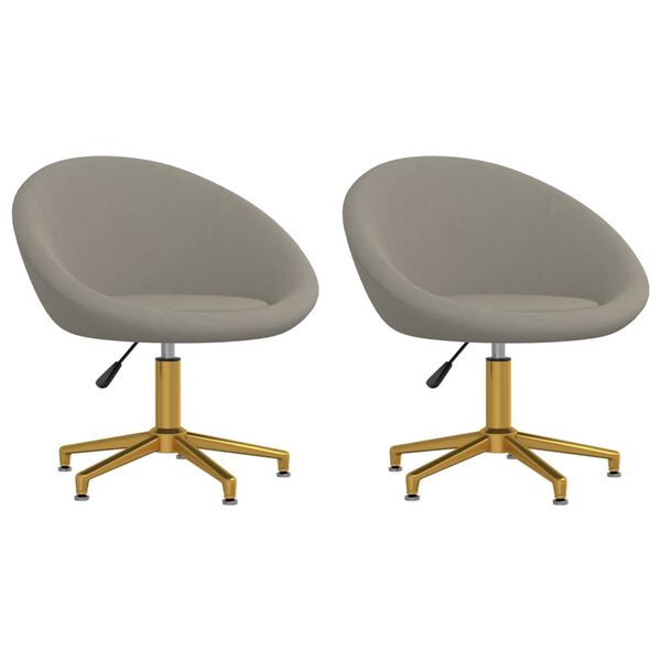 vidaXL Esszimmerst&uuml;hle 2 Stk. Hellgrau Samt