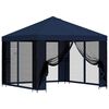 vidaXL Garten Pavillon mit Seitenw&auml;nden 3 x 3 m Blau