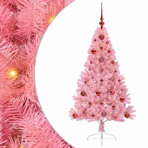 vidaXL K&uuml;nstlicher vorbeleuchteter Weihnachtsbaum Rosa 120 cm PVC