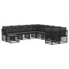 vidaXL Outdoor-Sofagarnitur 11 pcs Schwarz und Dunkelgrau Polyester