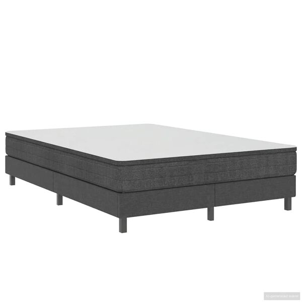 vidaXL Boxspring-Bettgestell Grau Stoff 140x200 cm