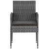 vidaXL 7-tlg. Garten-Essgruppe Poly Rattan Grau