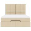 vidaXL Ottoman-Bett mit Matratze Creme 140x200 cm Stoff
