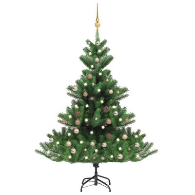 vidaXL Künstlicher Weihnachtsbaum Nordmann LED & Kugeln Grün 180 cm