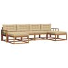 vidaXL Outdoor-Sofagarnitur mit Kissen 6 pcs Natur und Beige