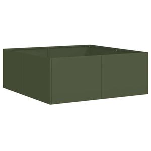 vidaXL Pflanzk&uuml;bel Olivgr&uuml;n 80x80x30 cm Stahl