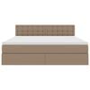 vidaXL Bett mit Stauraum und LED Cappuccino 180 x 200 cm Kunstleder