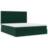 vidaXL Ottoman-Bett mit Matratzen & LEDs Dunkelgr&uuml;n 200x200 cm Samt
