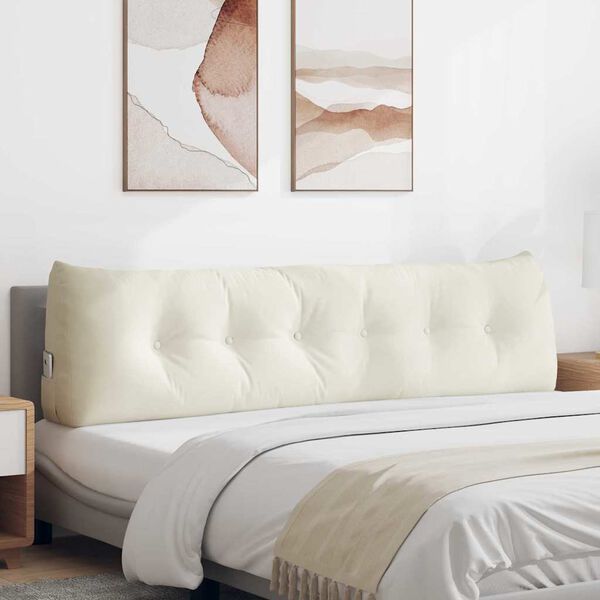 vidaXL R&uuml;cken Kissen Creme 180 x 24 x 50 cm Samt