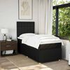 vidaXL Boxspringbett mit Matratze Schwarz 90x200 cm Stoff