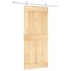 vidaXL Schiebet&uuml;r Nat&uuml;rlich und Wei&szlig; 90 x 210 cm Massivkiefer
