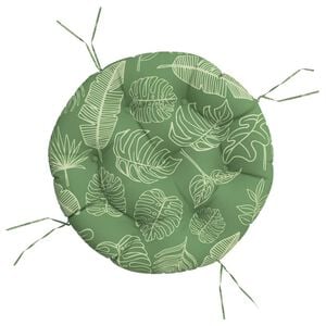 vidaXL Kissen Rund Blattmuster &Oslash; 60x11 cm Oxford-Gewebe