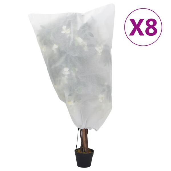 vidaXL Wintervlies mit Kordelzug 8 Stk. 70 g/m² 0,8x1 m